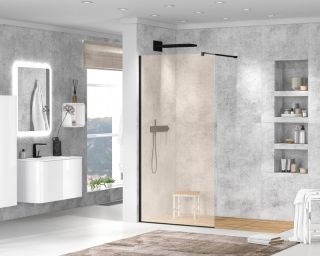 Душевая перегородка CEZARES LIBERTA-L-1-80-120-BR-NERO кронштейн 120см