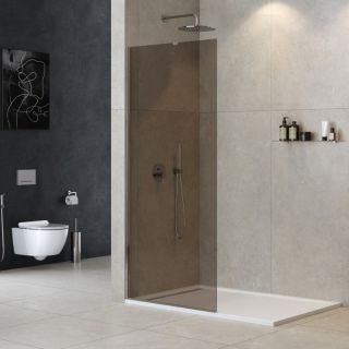 Душевая перегородка CEZARES универсальная с односторонним входом LIBERTA-L-1-TB-100-BR-Cr