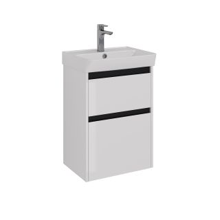 Тумба под раковину Lemark Combi LM03C50T-black 50 см белый глянец черный