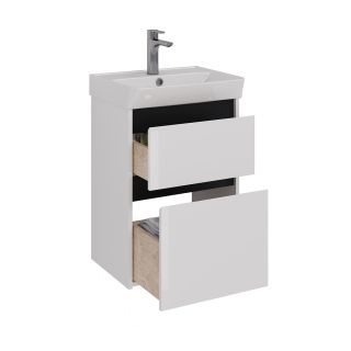 Тумба под раковину Lemark Combi LM03C50T-black 50 см белый глянец черный