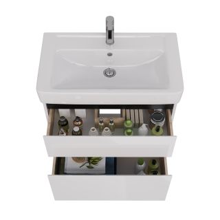 Тумба под раковину Lemark Combi LM03C80T-black 80 см белый глянец черный