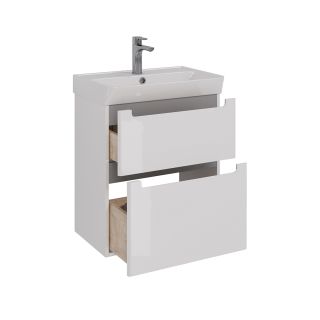 Тумба под раковину Lemark Buno LM04B60T 60 см белый глянец