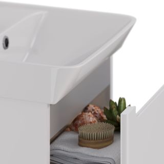 Тумба под раковину Lemark Buno mini LM05BM50T 50 см белый глянец