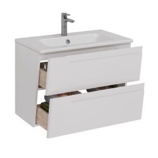 Тумба под раковину Lemark Miano LM06M80T 80 см белый глянец