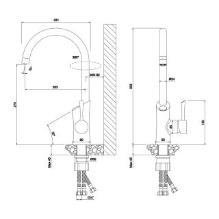 Смеситель для кухни Lemark LM3072C085 в комплекте с фильтром Basic для очистки воды от хлора и вредных примесей сталь