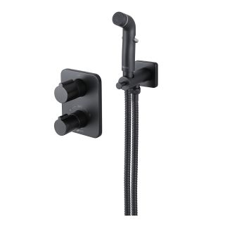 Гигиенический душ со смесителем Lemark Bronx LM3740BL термостатический чёрный