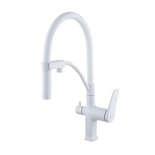 Смеситель для кухни Lemark Bronx LM3761MW с подключением к фильтру с питьевой водой белый