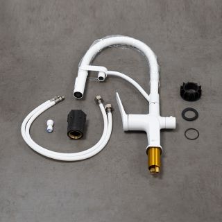 Смеситель для кухни Lemark Bronx LM3761MW с подключением к фильтру с питьевой водой белый