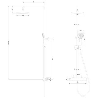 Душевая стойка Lemark Bronx LM3770GM с термостатом графит
