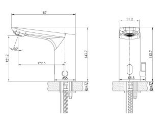 Сенсорный смеситель для раковины Lemark Project LM4659CE хром