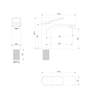Смеситель для раковины Wonzon & Woghand WW-XH-010-MB чёрный матовый