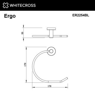 Полотенцедержатель кольцо WHITECROSS Ergo ER2254NIB брашированный никель