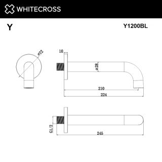 Излив настенный WHITECROSS Y1200GM оружейная сталь