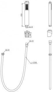 Душевая лейка BelBagno Luce золото LUC-DFS-ORO