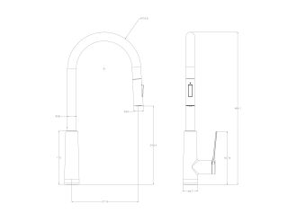 Смеситель для кухни Wonzon & Woghand WW-A20782-CR с выдвижным изливом хром