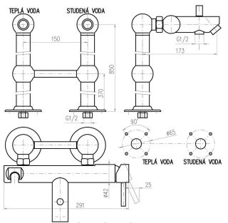 Смеситель для ванны Rav Slezak Seina SE950.5/2Z золото