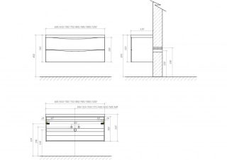 Тумба под раковину BelBagno подвесная 60x55см Rovere Moro MARINO-600-2C-SO-RW-P