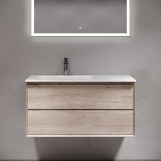 Подвесная тумба под раковину Sancos Marmi 2.0 MR2.0100LEG левая 99см дуб галифакс натуральный