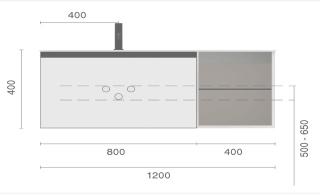 Тумба под раковину Armadi Art Quatro 790-M6-120-L-RIB-A 120 см серый/антрацит