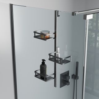 Полка для душевого ограждения Moderno, 650x120x324, графит брашинг