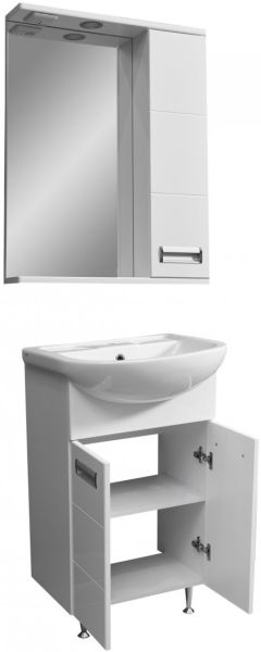 Зеркало-шкаф с подсветкой Stella Polar Фиора 55см белый SP-00000209