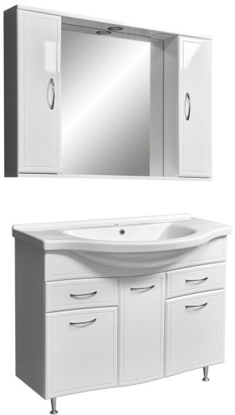 Зеркало-шкаф с подсветкой Stella Polar Концепт 100см белый SP-00000135