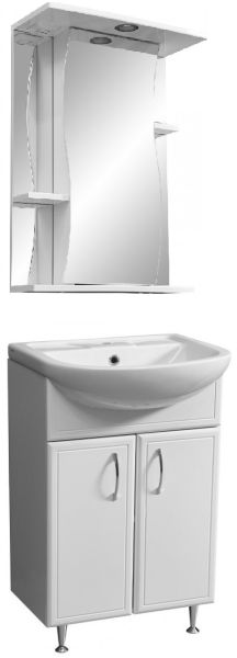 Зеркало-шкаф с подсветкой Stella Polar Лолита 55см правый белый SP-00000042