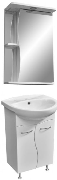 Зеркало-шкаф с подсветкой Stella Polar Верея 50см правый белый SP-00000032