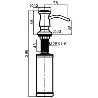 Дозатор для кухонной мойки Gappo G403-5 300 мл сатин