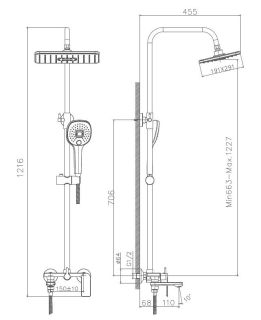 Душевая стойка Haiba HB24505 хром
