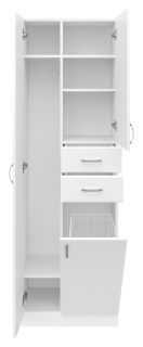 Напольный шкаф - пенал Misty Мисти 60см с бельевой корзиной белый