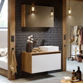 Подвесная тумба под раковину Aqwella Mobi MOB0112W+MOB0712BS 120 см