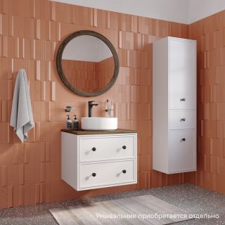 Тумба подвесная IDDIS Torr TOR60WMi95K со столешницей 60см орех макадамия/белый матовый