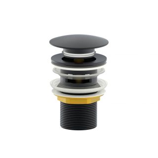 Донный клапан для раковины Wonzon & Woghand WW-88SS01-BGM с переливом тёмный графит