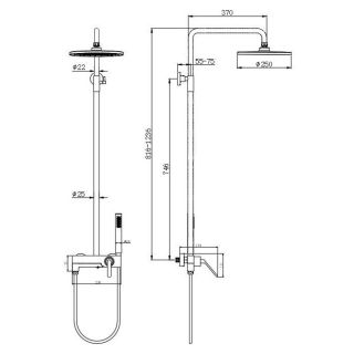 Душевая стойка Kohr DU RUO 1LN780401DB-0000A чёрный