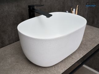 Раковина Gid N9302wg 51220 накладная белая матовая / белая графит 45x32x22