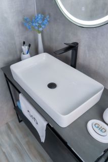 Раковина Gid N9396 51140 накладная белая 60x34x11