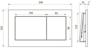 Клавиша смыва Point Ника PN44081SB сталь брашированная