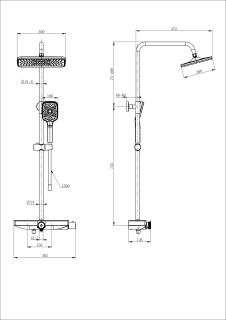 Душевая стойка Wonzon & Woghand ThermoKlick WW-B3098-A-MW с термостатом белый матовый