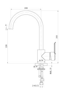 Смеситель для кухни Wonzon & Woghand Baroque WW-192101-CR хром