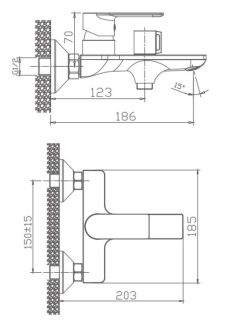 Смеситель для ванны Haiba HB60505 хром