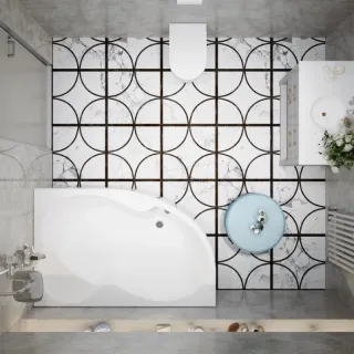 Акриловая ванна Triton Мари Щ0000046666 левая 170x110 см на Х-каркасе белый