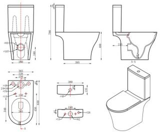 Унитаз-компакт Orans Ceramic 9907WM