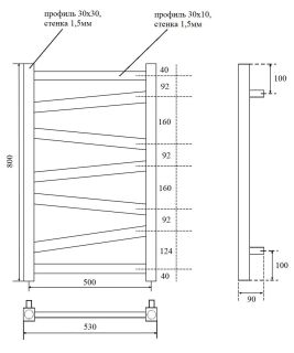 Полотенцесушитель водяной Point Феникс PN15158B П7 50x80см чёрный