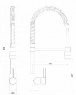 Смеситель для кухни Florentina Орион с выдвижным изливом хром