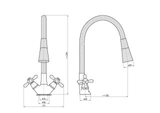 Смеситель для кухни Rav Slezak Morava Retro MK120.5/13 хром черный