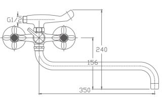 Смеситель для ванны Haiba HB2018 хром