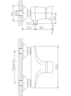 Смеситель для душа Haiba HB2001 хром