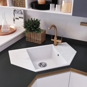 Мойка кухонная Polygran RIFF-800 белый хлопок 679092