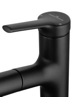 Смеситель для раковины Wonzon & Woghand WW-A40862-MB с выдвижным изливом чёрный матовый